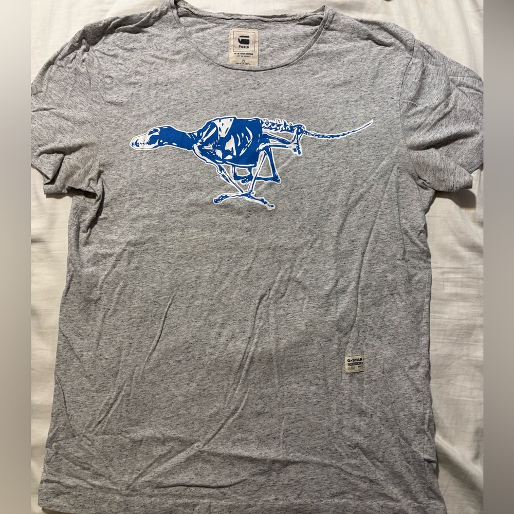G-Star Gray and Blue Graphic Tee Short Sleeve